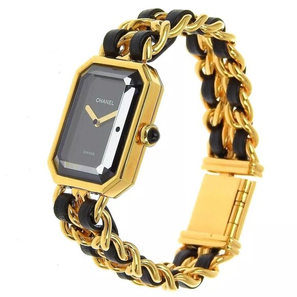 CHANEL Premiere S Watches H0001 gold/black blackDial Plated Gold/leather Q.. - Picture 1 of 9